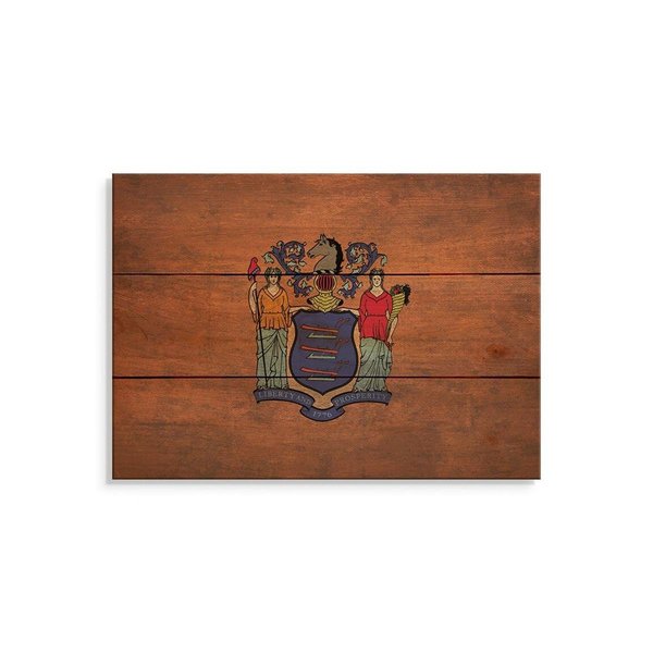 Wile E. Wood 15 x 11 in. New Jersey State Flag Wood Art FLNJ-1511